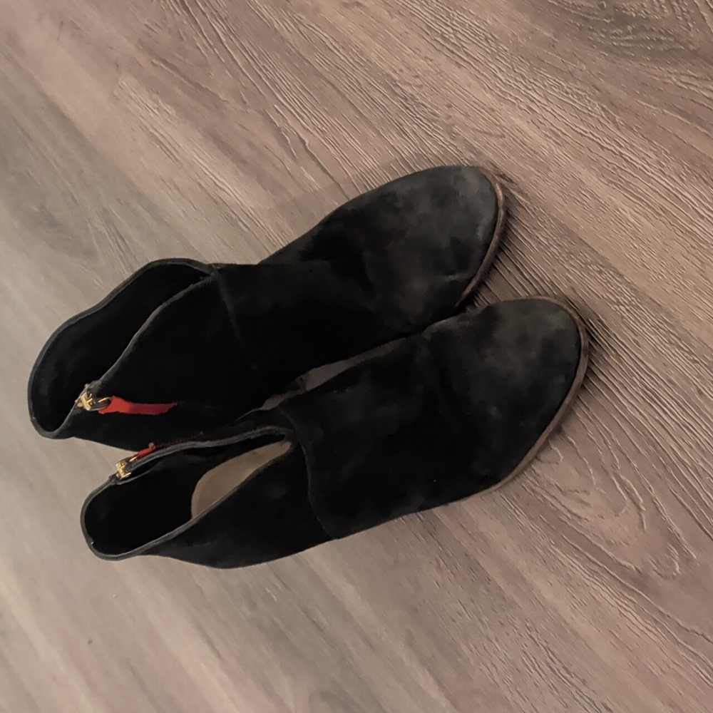 Boden Black Suede Heeled Boots